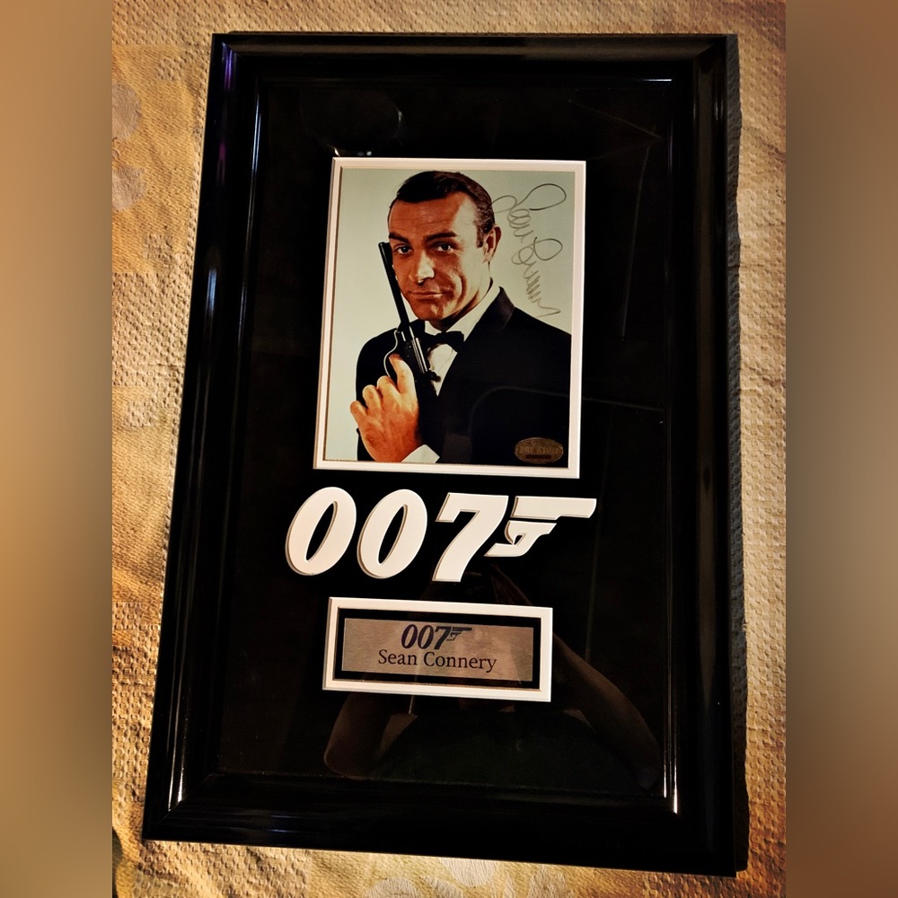 James Bond: autographed Sean Connery Framed publicity photo.